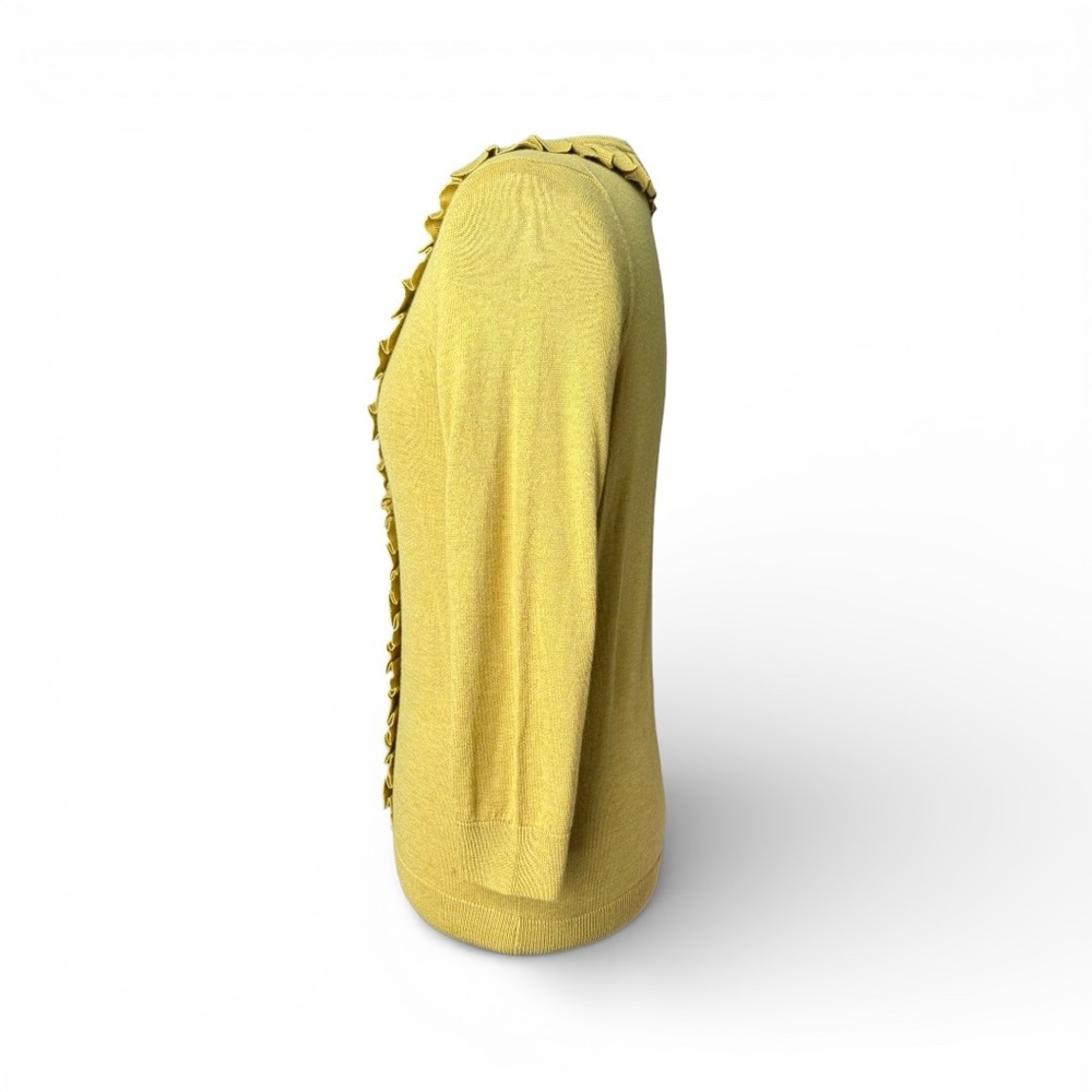 Boden Mustard Ruffle Trim Cardigan - Picture 5 of 9